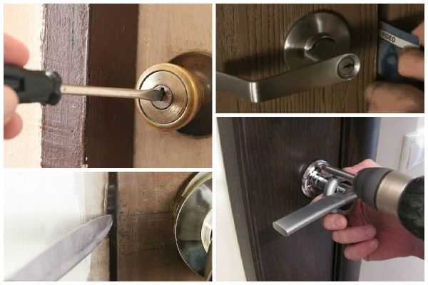 Cạy ổ khóa để phá cửa ổ khóa tay gạt khi không có chìa khóa